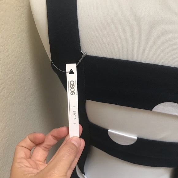 ASOS Polka Dot Midi Strap Back Bodycon Dress - Picture 8 of 16